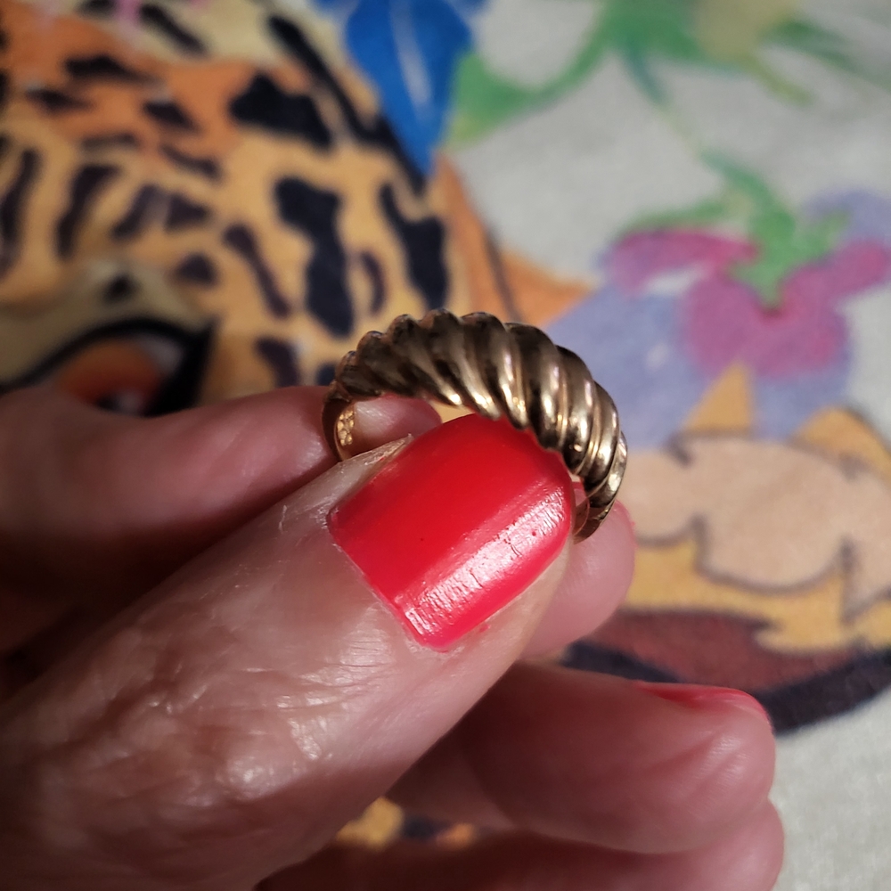 SOLD 10k Gold Croissant Dome Ring